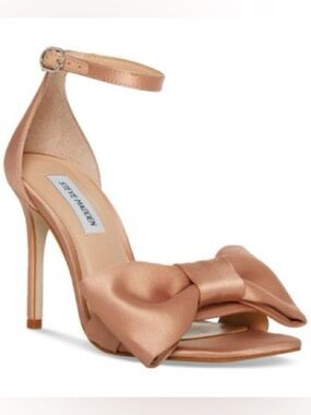 Steve Madden “Trusty” satin bow heel sandal